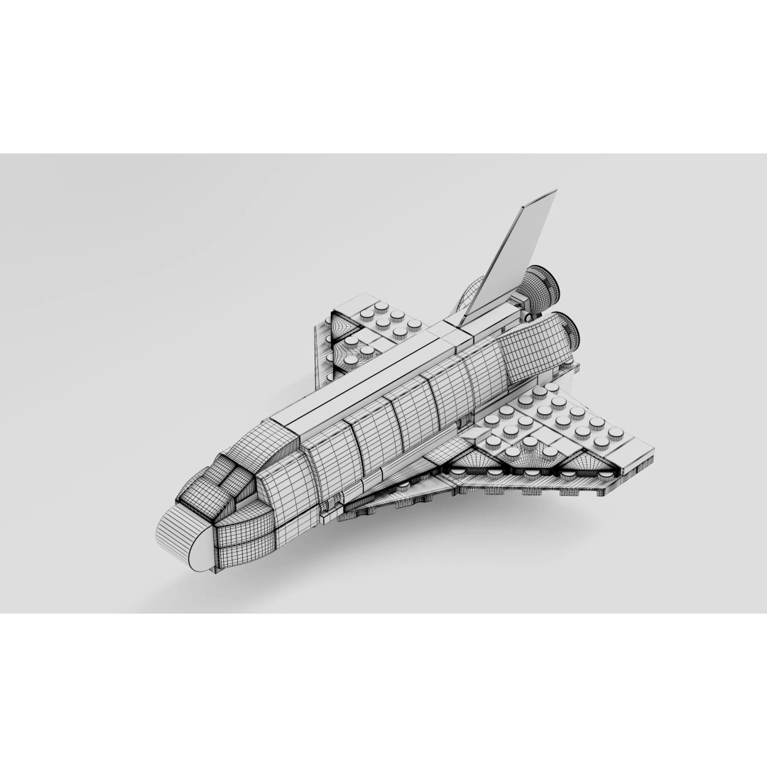 Modular Space Shuttle 3D Model – Low Poly Game Asset, FBX - View 5