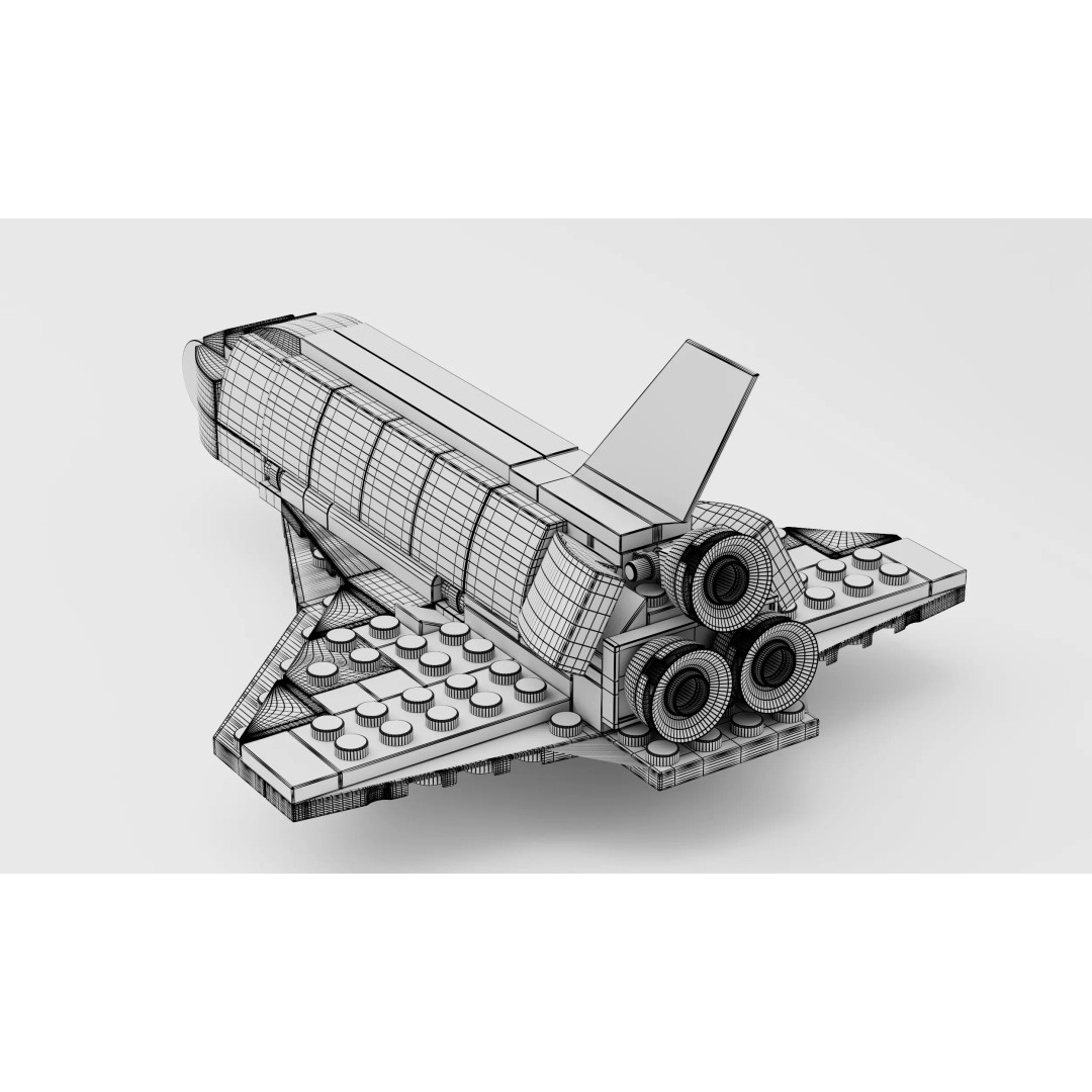 Modular Space Shuttle 3D Model – Low Poly Game Asset, FBX - View 7