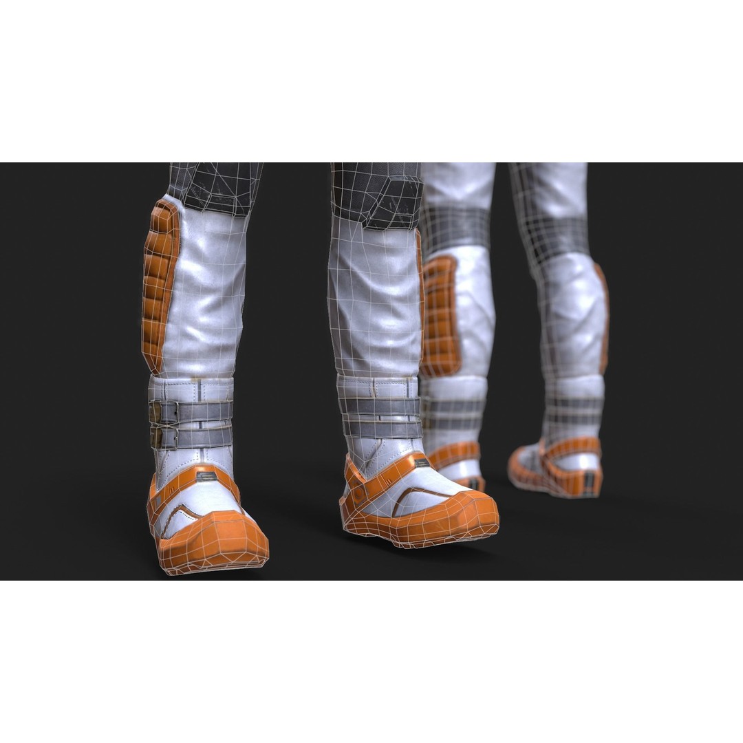 Female Space Suit 3D Model – Low Poly Game Asset, FBX, PBR - View 11