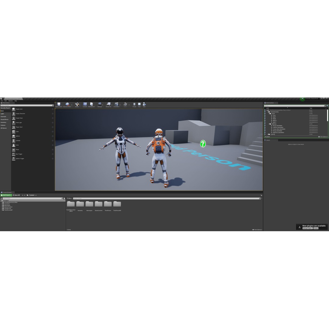 Female Space Suit 3D Model – Low Poly Game Asset, FBX, PBR - View 14