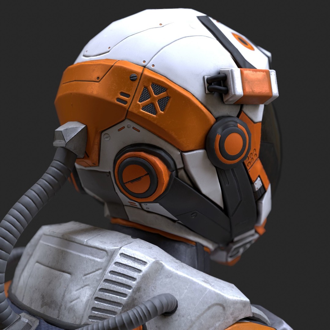 Female Space Suit 3D Model – Low Poly Game Asset, FBX, PBR - View 4