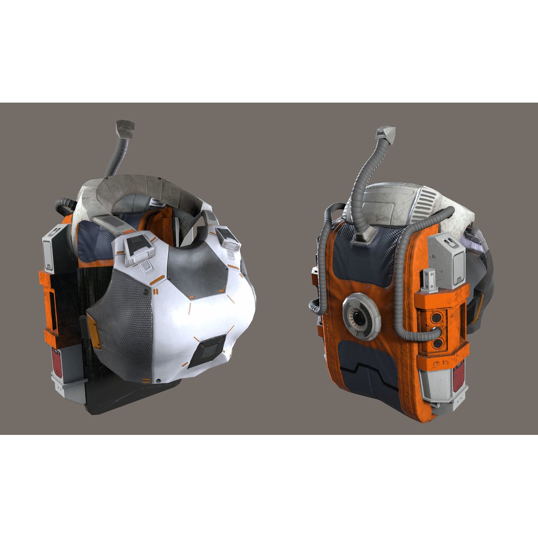 Female Space Suit 3D Model – Low Poly Game Asset, FBX, PBR - View 5