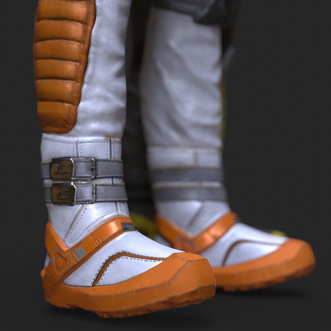 Female Space Suit 3D Model – Low Poly Game Asset, FBX, PBR - View 6