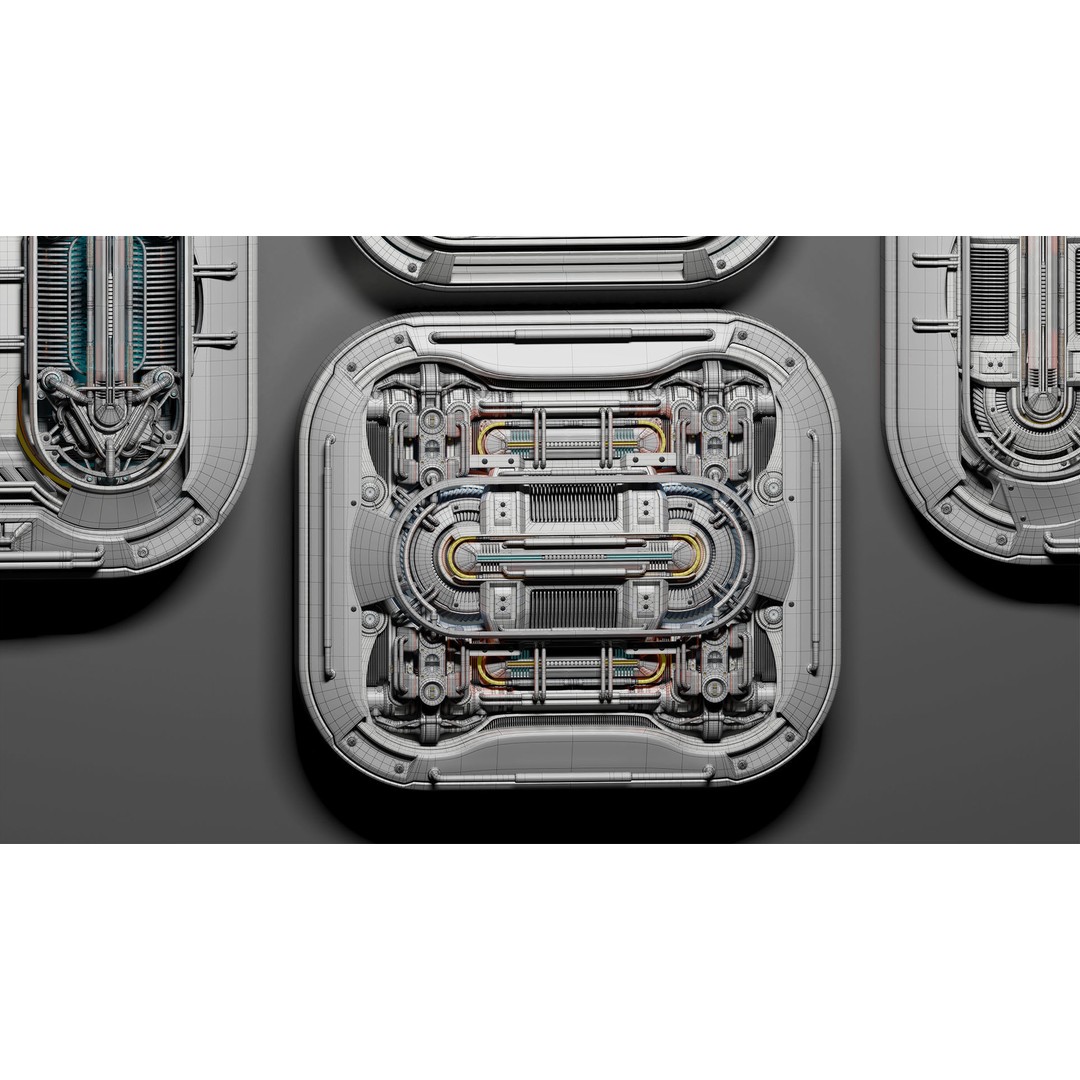 Sci-Fi Kitbash Mega Elements 4 3D Model – High Poly Subdivision Ready, FBX/OBJ