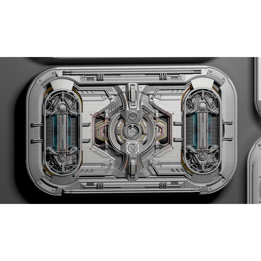 Sci-Fi Kitbash Mega Elements 4 3D Model – High Poly Subdivision Ready, FBX/OBJ - View 24