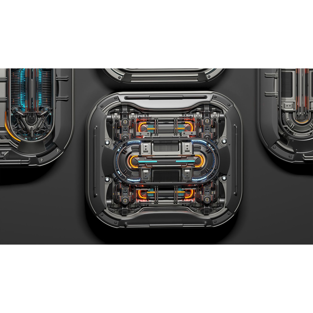 Sci-Fi Kitbash Mega Elements 4 3D Model – High Poly Subdivision Ready, FBX/OBJ - View 28