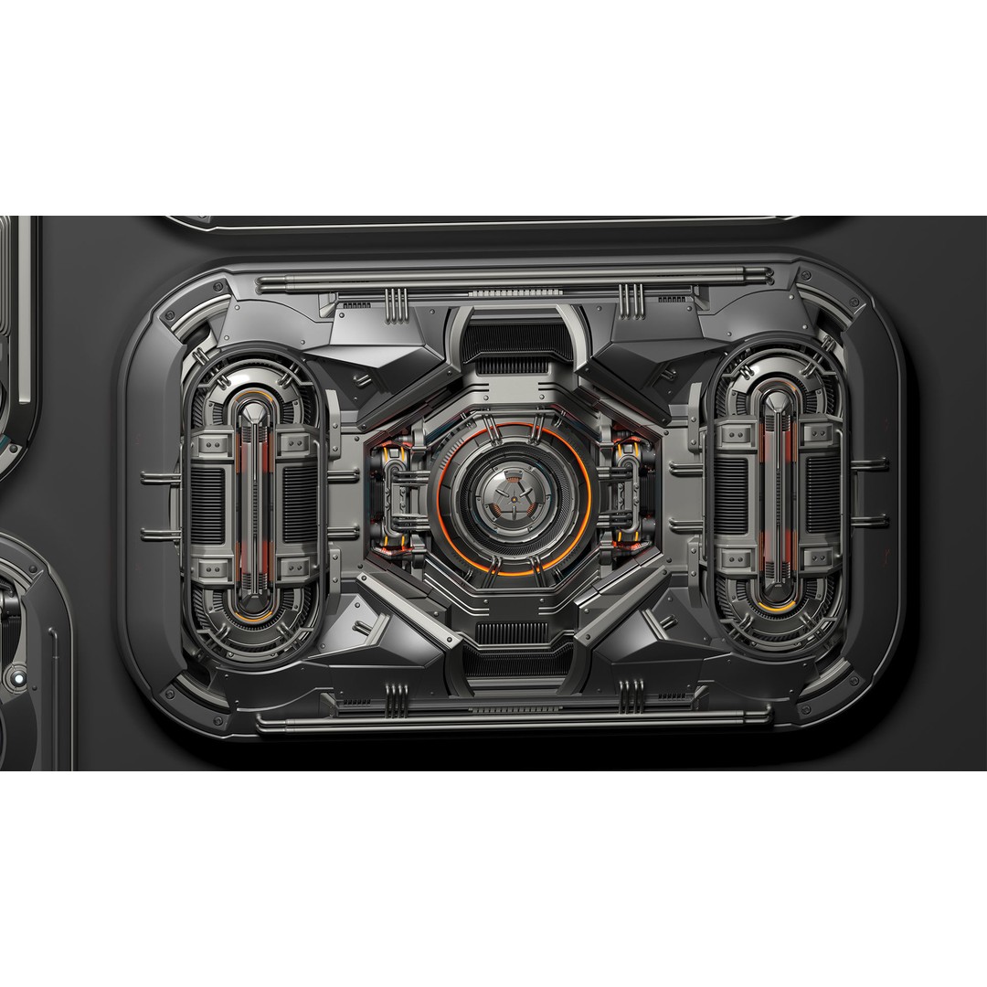 Sci-Fi Kitbash Mega Elements 4 3D Model – High Poly Subdivision Ready, FBX/OBJ - View 29