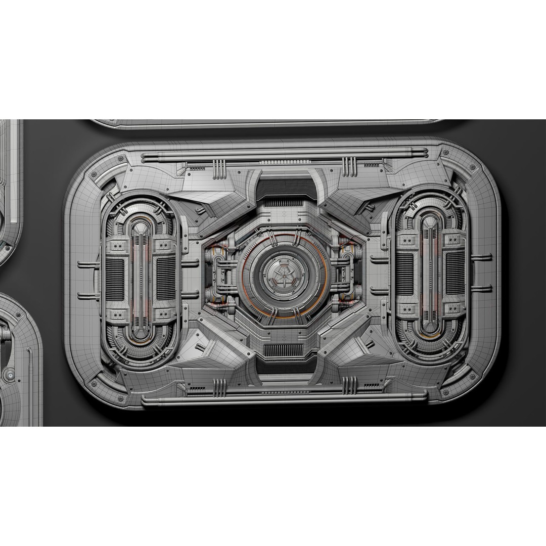 Sci-Fi Kitbash Mega Elements 4 3D Model – High Poly Subdivision Ready, FBX/OBJ - View 30