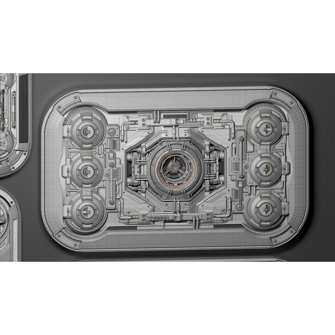 Sci-Fi Kitbash Mega Elements 4 3D Model – High Poly Subdivision Ready, FBX/OBJ - View 32