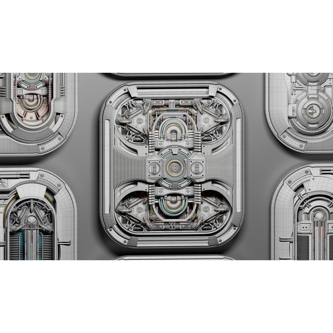 Sci-Fi Kitbash Mega Elements 4 3D Model – High Poly Subdivision Ready, FBX/OBJ - View 33