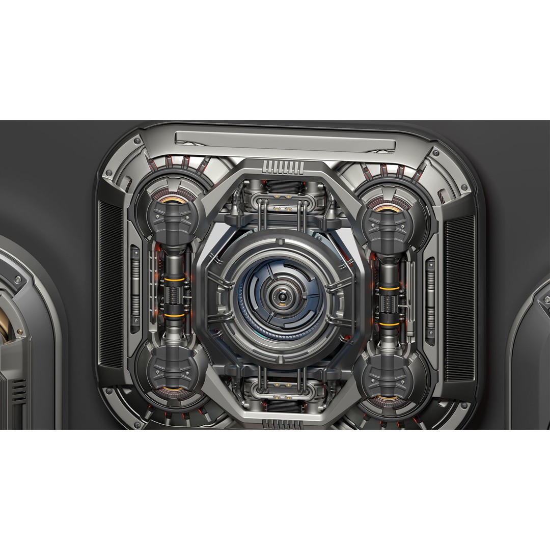 Sci-Fi Kitbash Mega Elements 4 3D Model – High Poly Subdivision Ready, FBX/OBJ - View 37