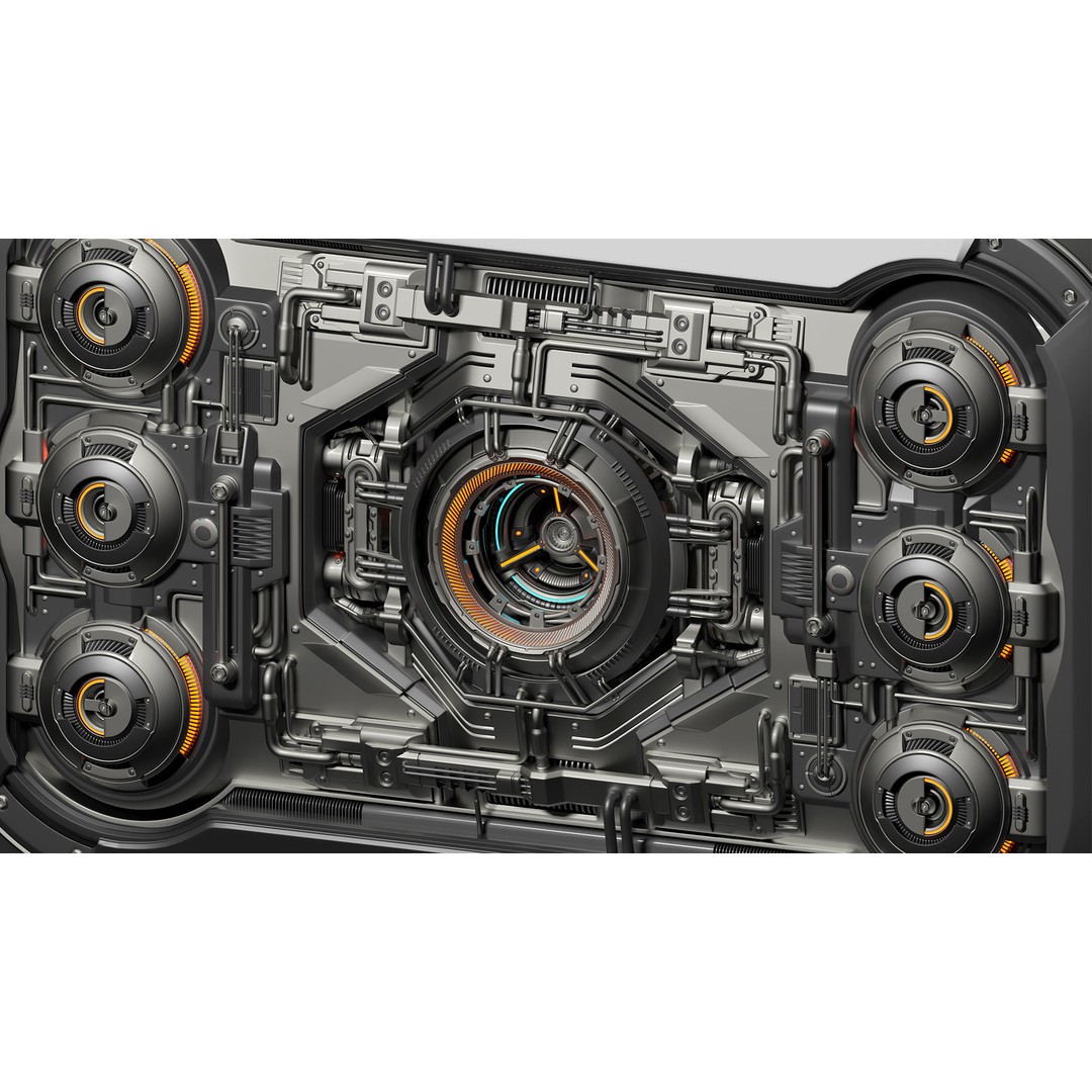 Sci-Fi Kitbash Mega Elements 4 3D Model – High Poly Subdivision Ready, FBX/OBJ - View 5