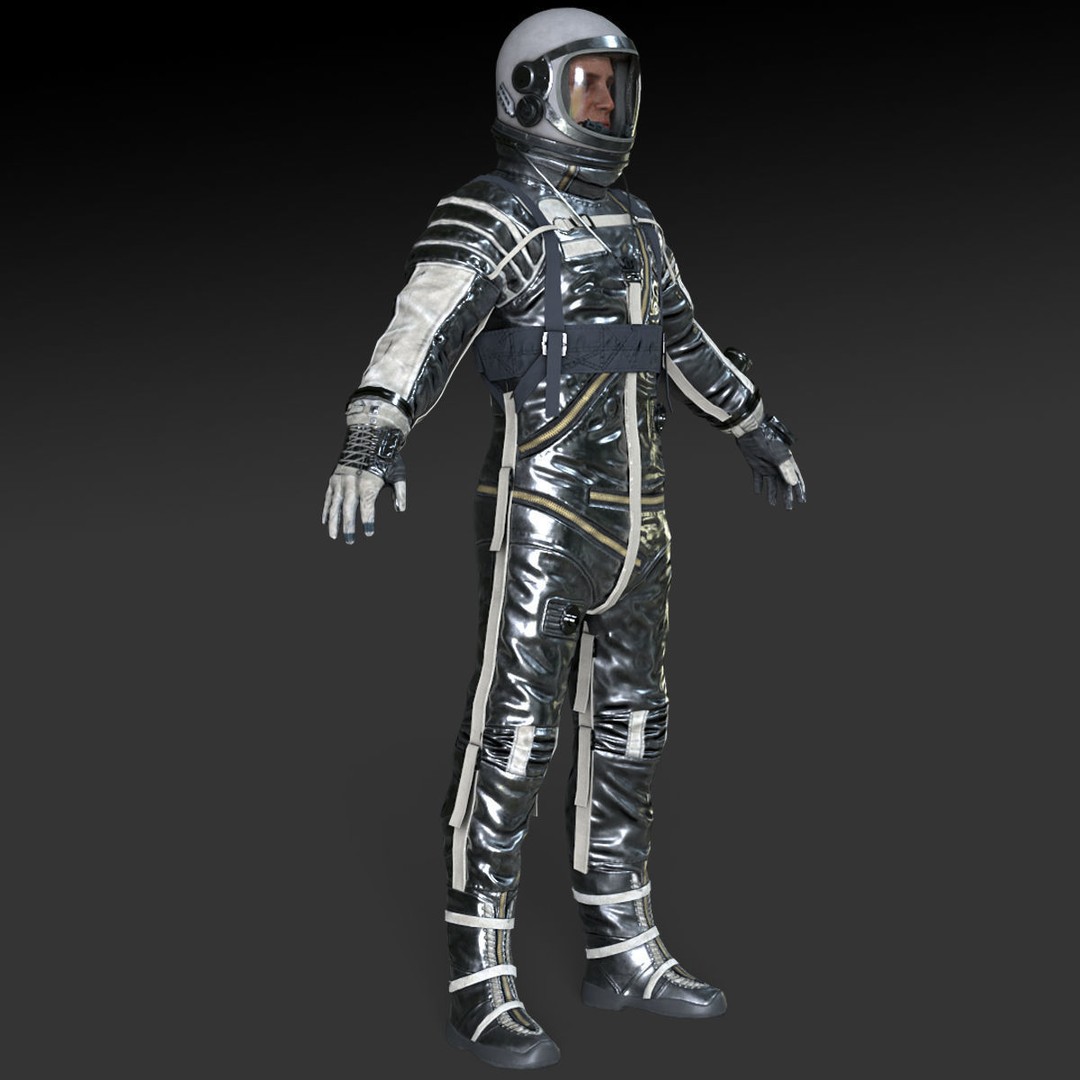 Space Suit 3D Model – Low Poly Rigged Character for Games, FBX - View 10