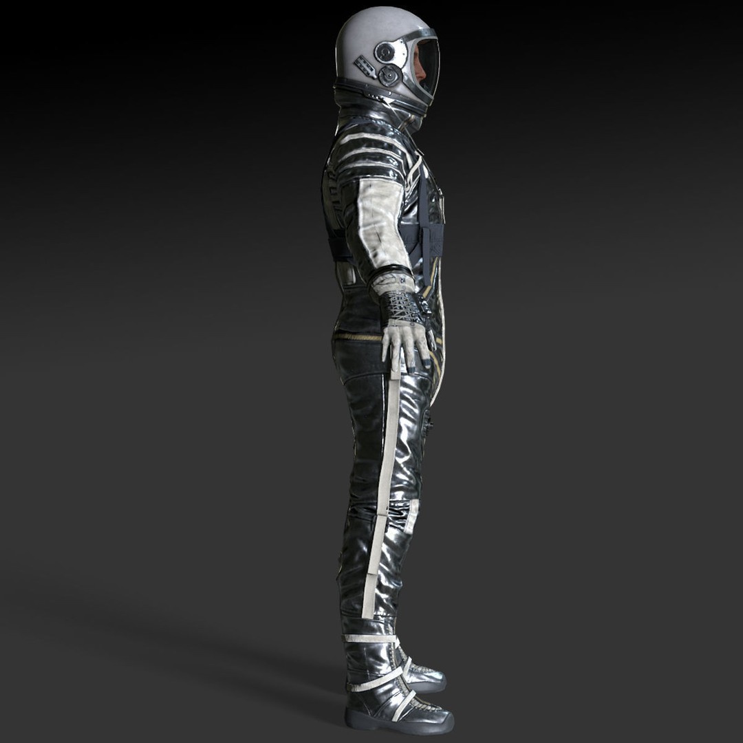 Space Suit 3D Model – Low Poly Rigged Character for Games, FBX - View 11