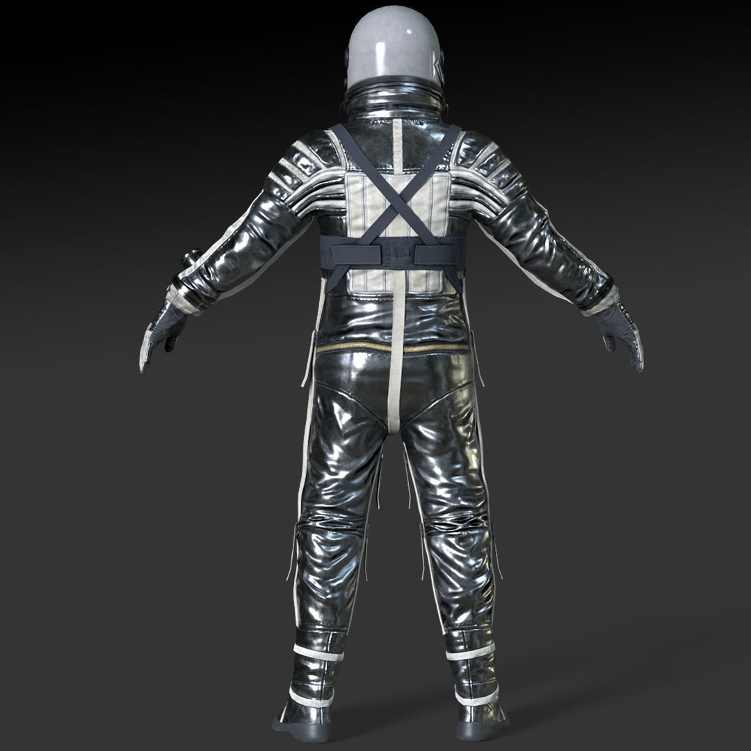 Space Suit 3D Model – Low Poly Rigged Character for Games, FBX - View 13