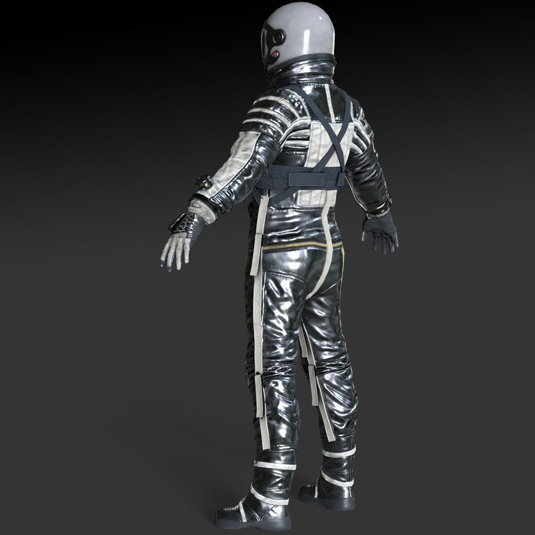 Space Suit 3D Model – Low Poly Rigged Character for Games, FBX - View 14