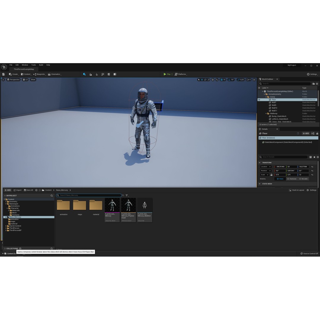 Space Suit 3D Model – Low Poly Rigged Character for Games, FBX - View 18
