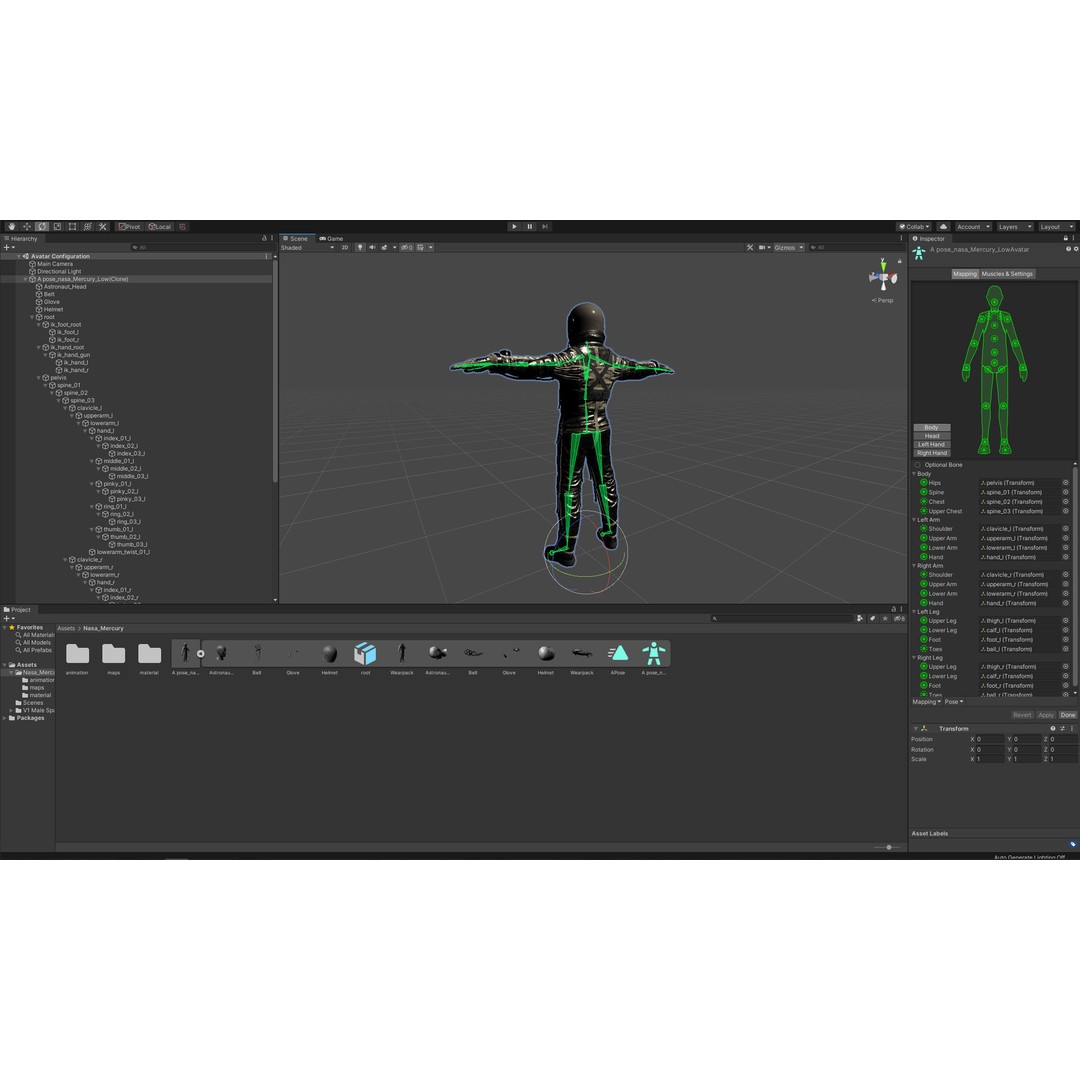 Space Suit 3D Model – Low Poly Rigged Character for Games, FBX - View 20