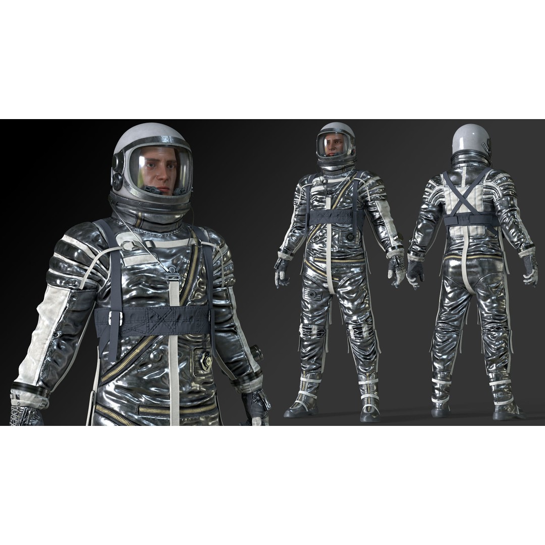 Space Suit 3D Model – Low Poly Rigged Character for Games, FBX - View 5