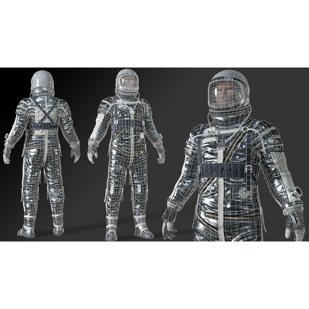 Space Suit 3D Model – Low Poly Rigged Character for Games, FBX - View 8