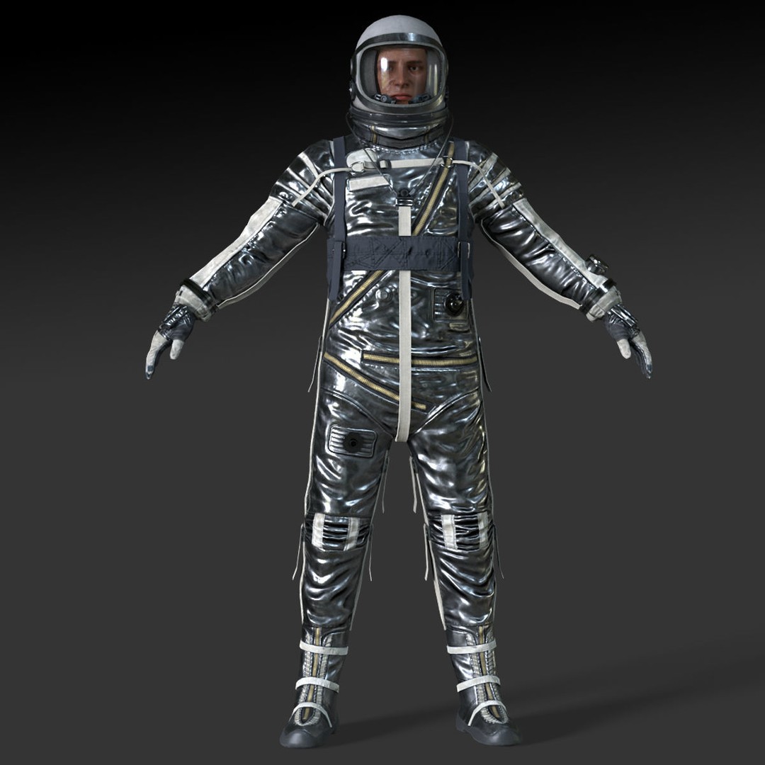 Space Suit 3D Model – Low Poly Rigged Character for Games, FBX - View 9