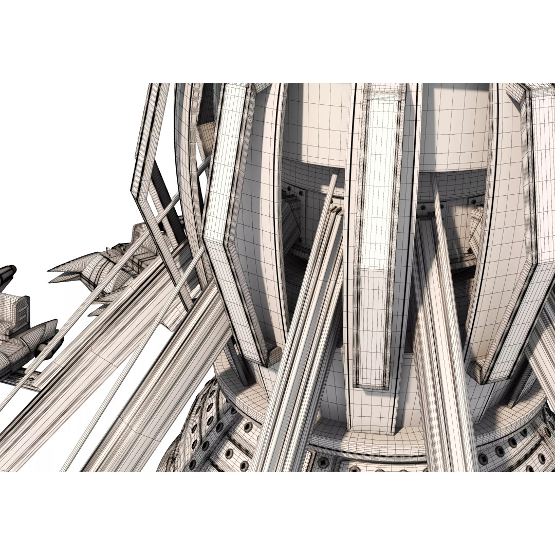 Rocket Carousel 3D Model – Amusement Park Ride, FBX & OBJ Formats