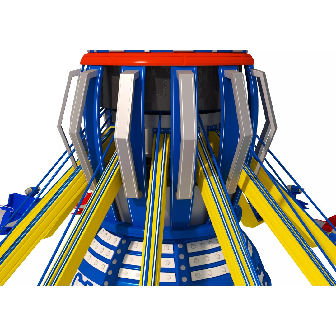 Rocket Carousel 3D Model – Amusement Park Ride, FBX & OBJ Formats - View 5