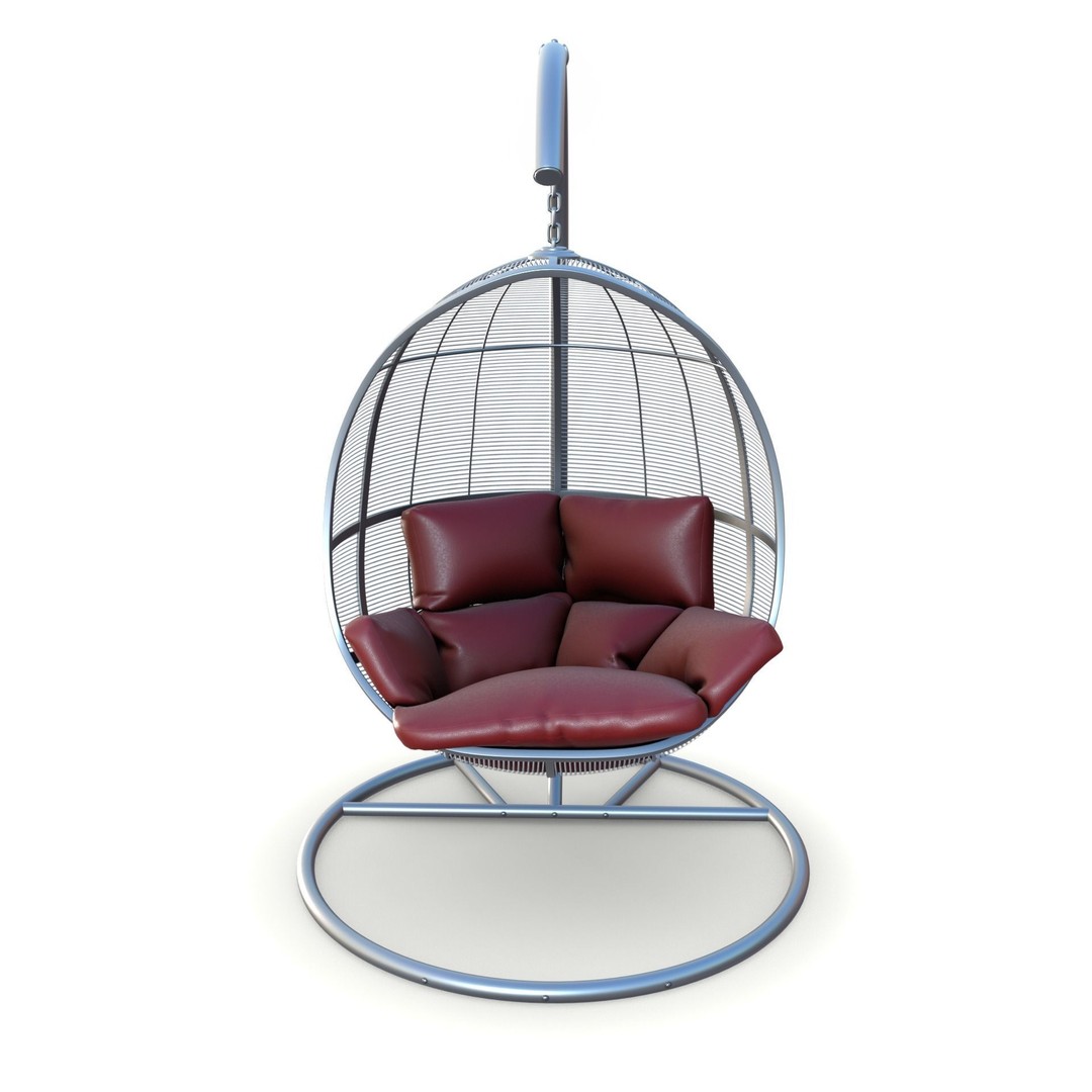Swing Chair 3D Model – Low Poly Furniture Asset, FBX, OBJ, PBR - View 7