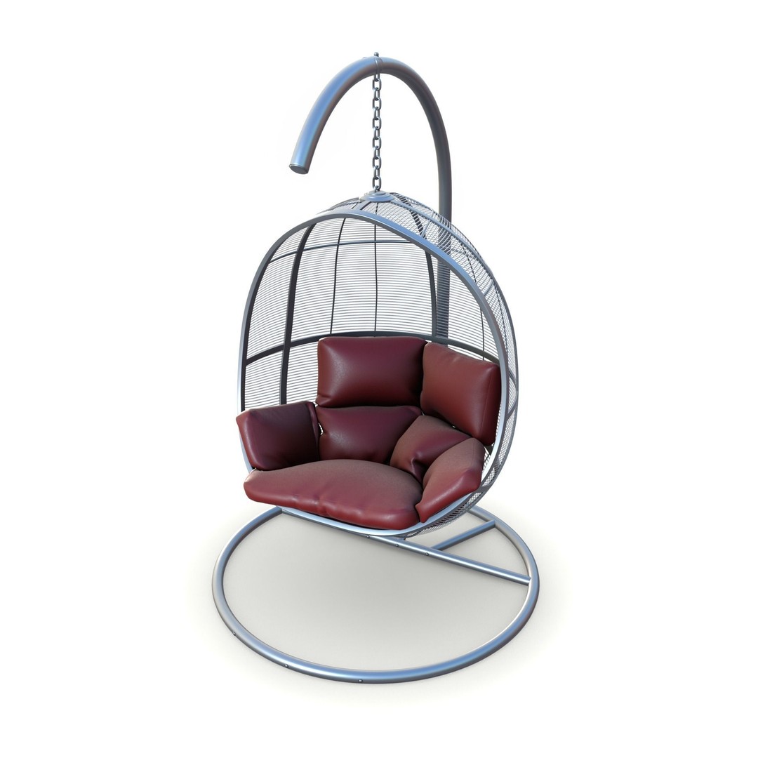 Swing Chair 3D Model – Low Poly Furniture Asset, FBX, OBJ, PBR - View 8