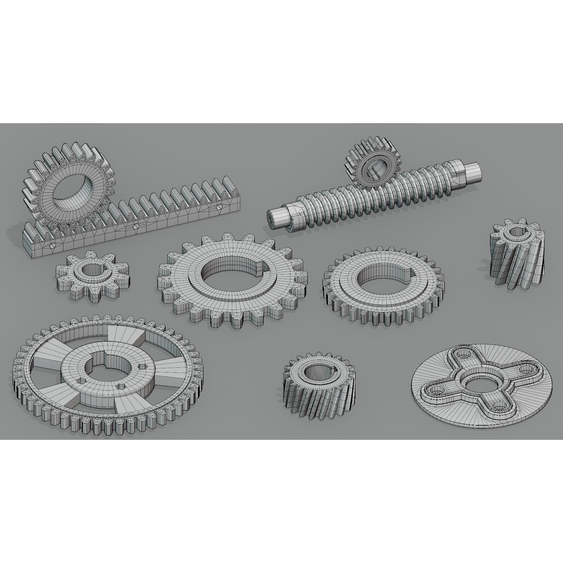 Hard Surface Mechanical Kitbash - Low-Poly 3D Model - View 14