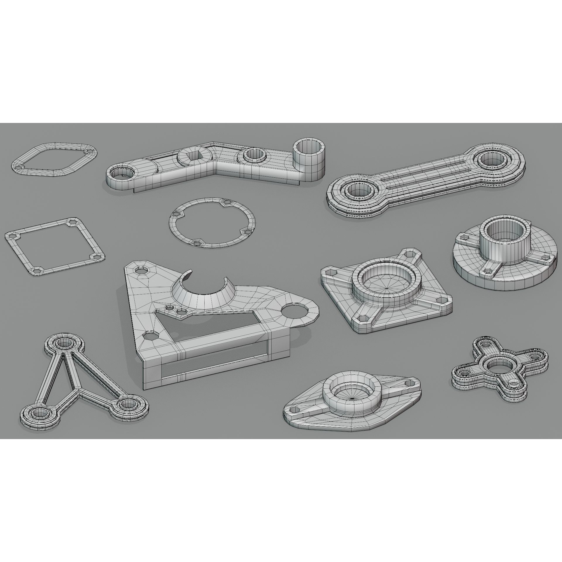 Hard Surface Mechanical Kitbash - Low-Poly 3D Model - View 15