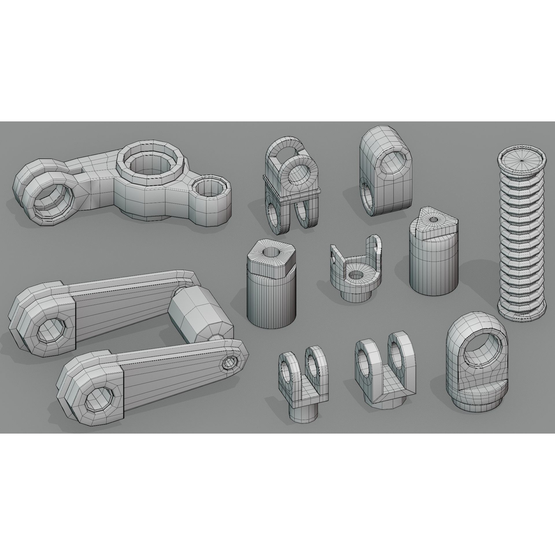 Hard Surface Mechanical Kitbash - Low-Poly 3D Model - View 16
