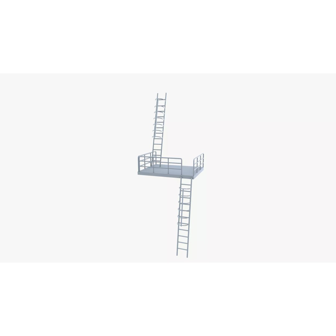 Staircase 3D Model – Modern Design with PBR Textures, FBX - View 10