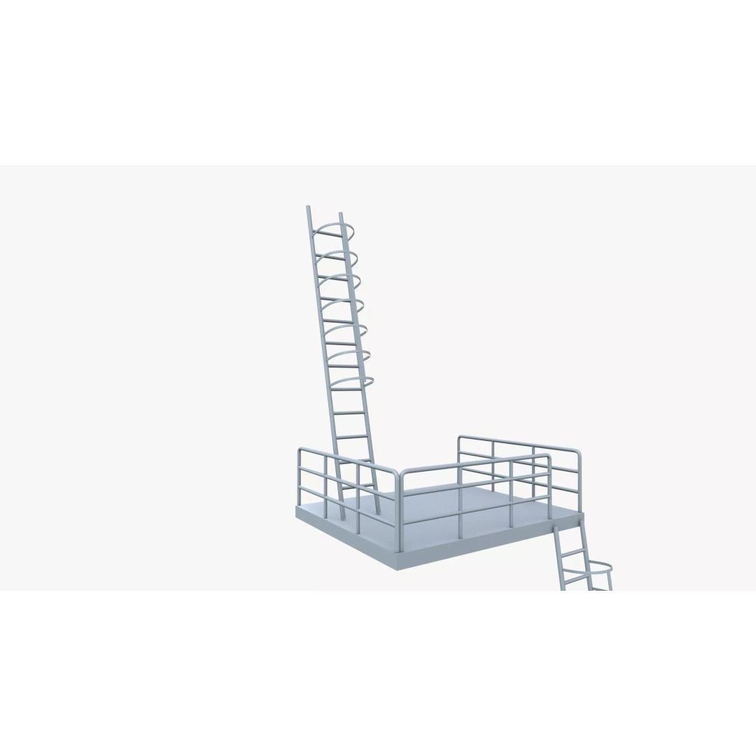 Staircase 3D Model – Modern Design with PBR Textures, FBX - View 12