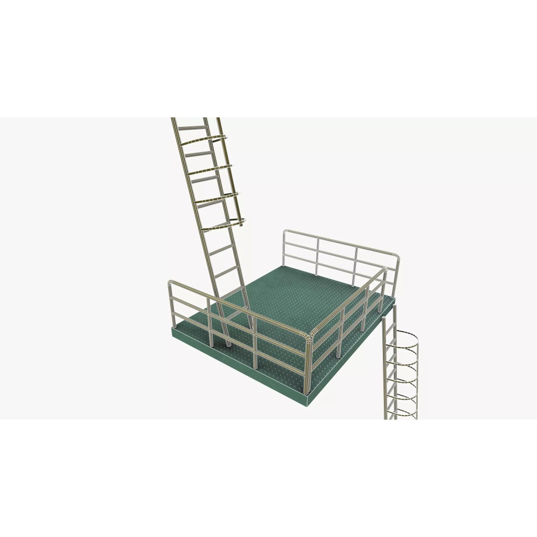Staircase 3D Model – Modern Design with PBR Textures, FBX - View 15
