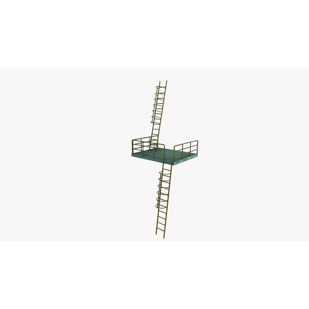 Staircase 3D Model – Modern Design with PBR Textures, FBX - View 16