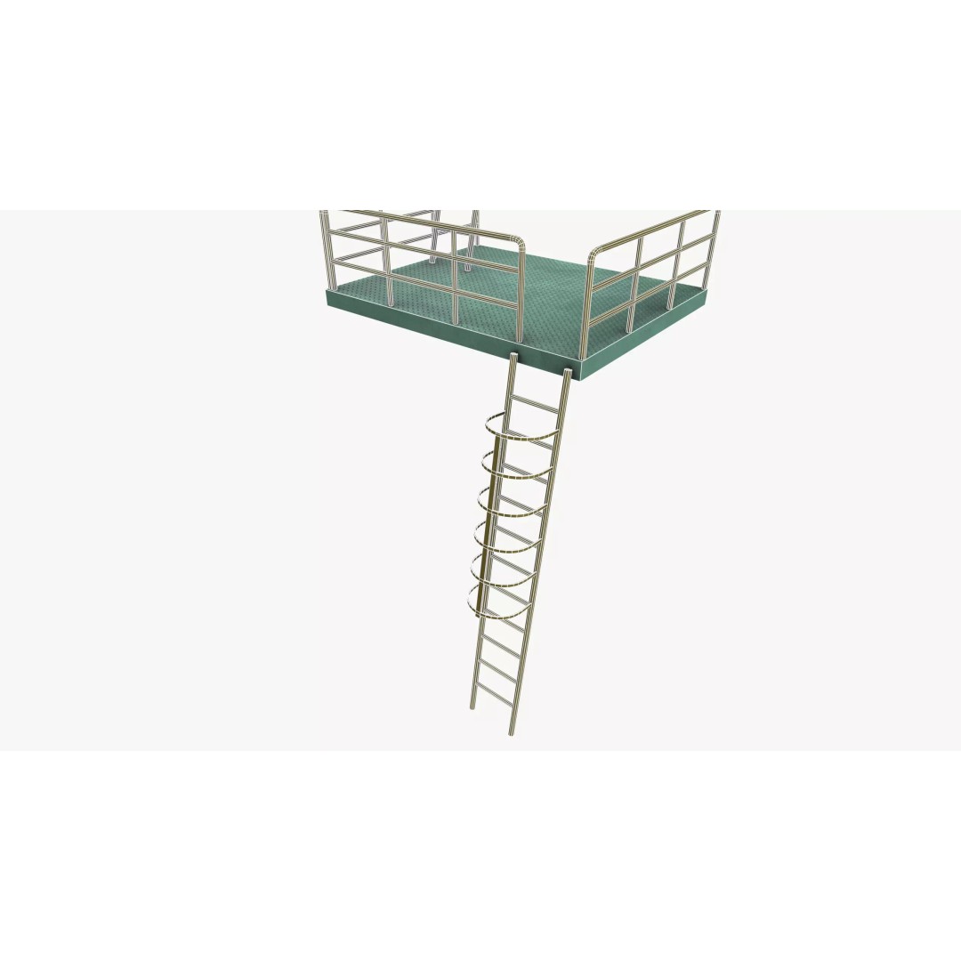 Staircase 3D Model – Modern Design with PBR Textures, FBX - View 17