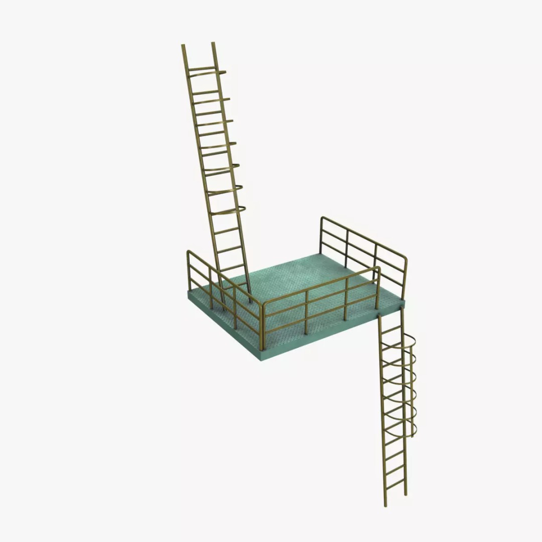 Staircase 3D Model – Modern Design with PBR Textures, FBX - View 2