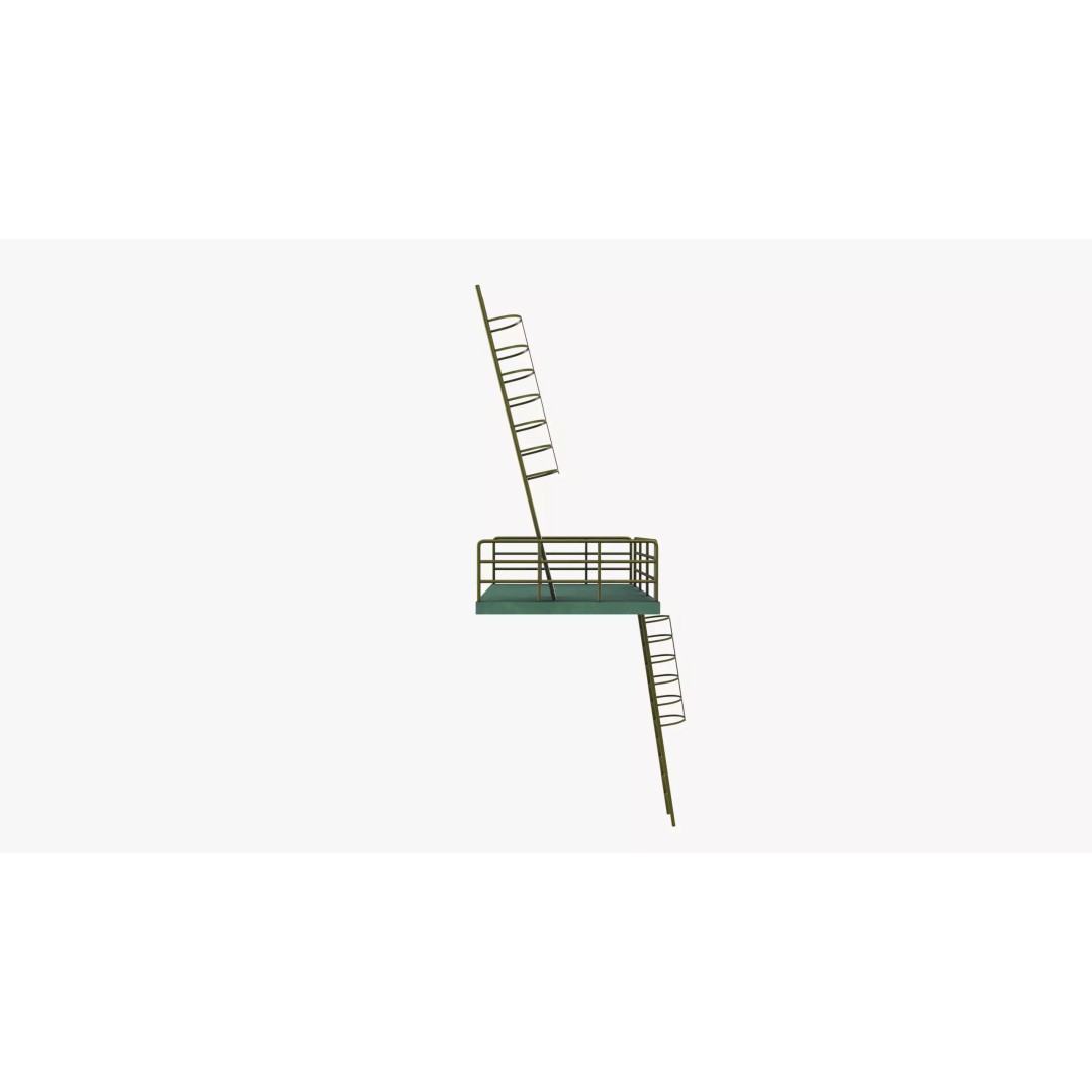 Staircase 3D Model – Modern Design with PBR Textures, FBX - View 3