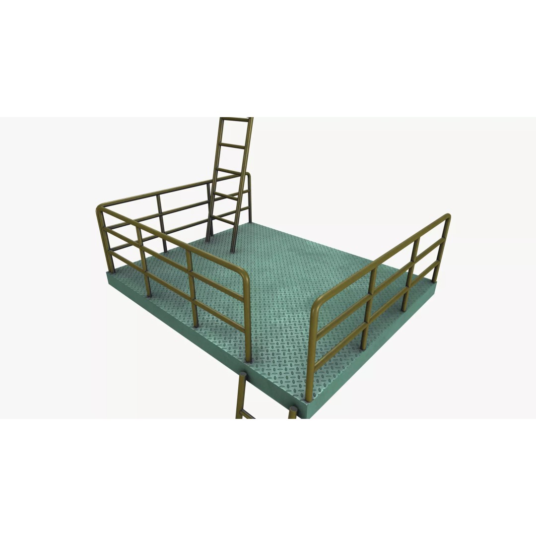 Staircase 3D Model – Modern Design with PBR Textures, FBX - View 4