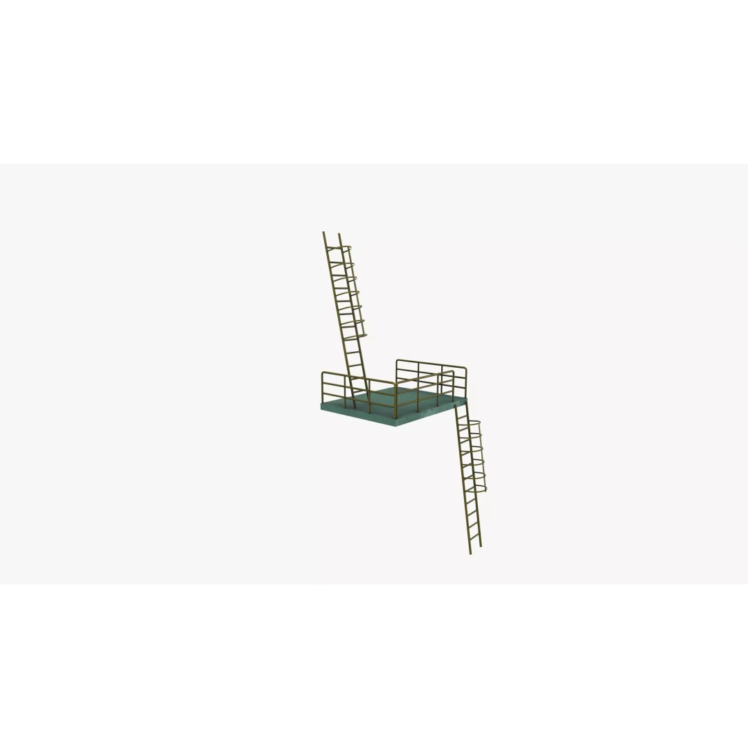 Staircase 3D Model – Modern Design with PBR Textures, FBX - View 5