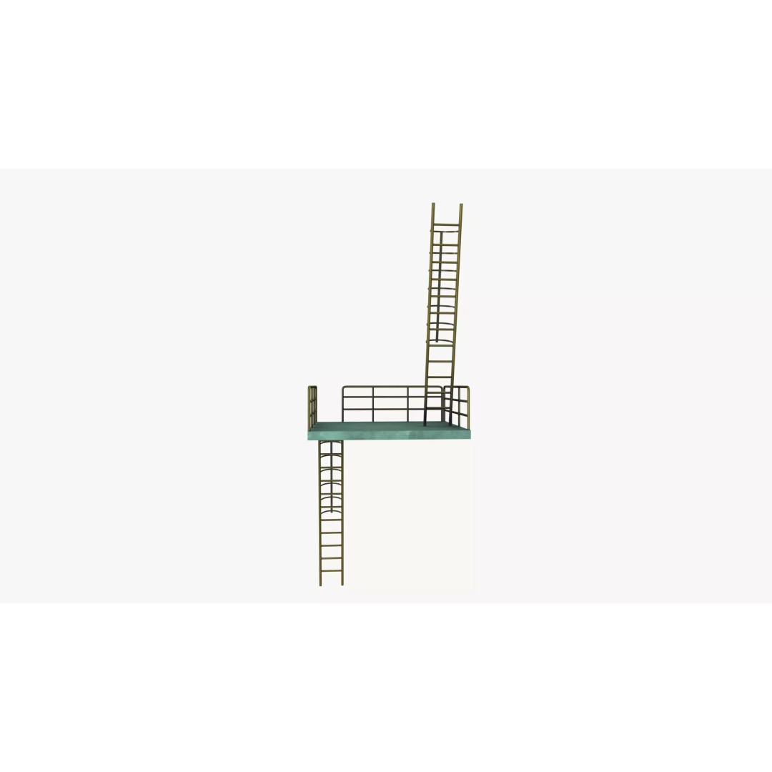 Staircase 3D Model – Modern Design with PBR Textures, FBX - View 6