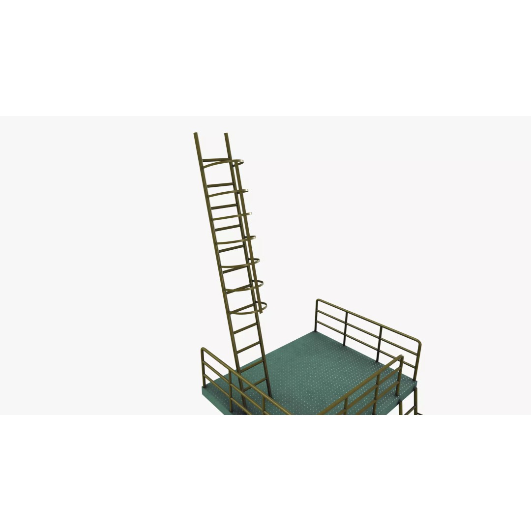 Staircase 3D Model – Modern Design with PBR Textures, FBX - View 7
