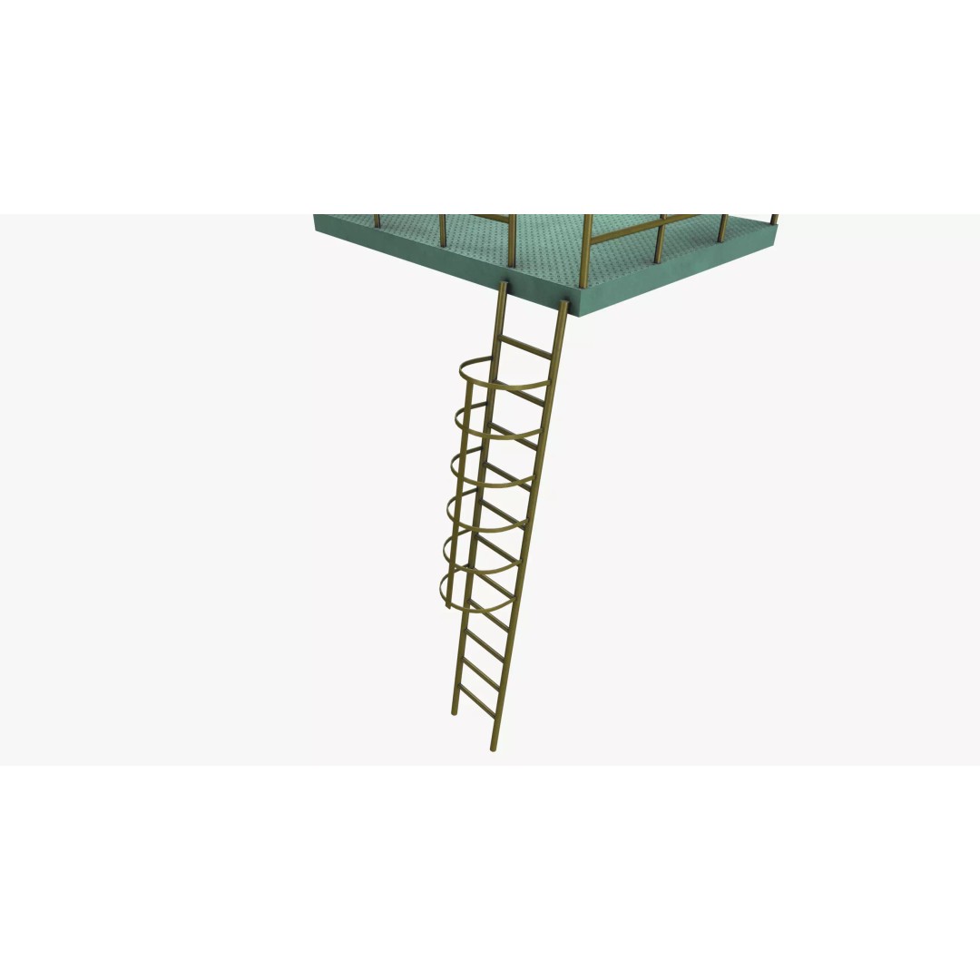 Staircase 3D Model – Modern Design with PBR Textures, FBX - View 8