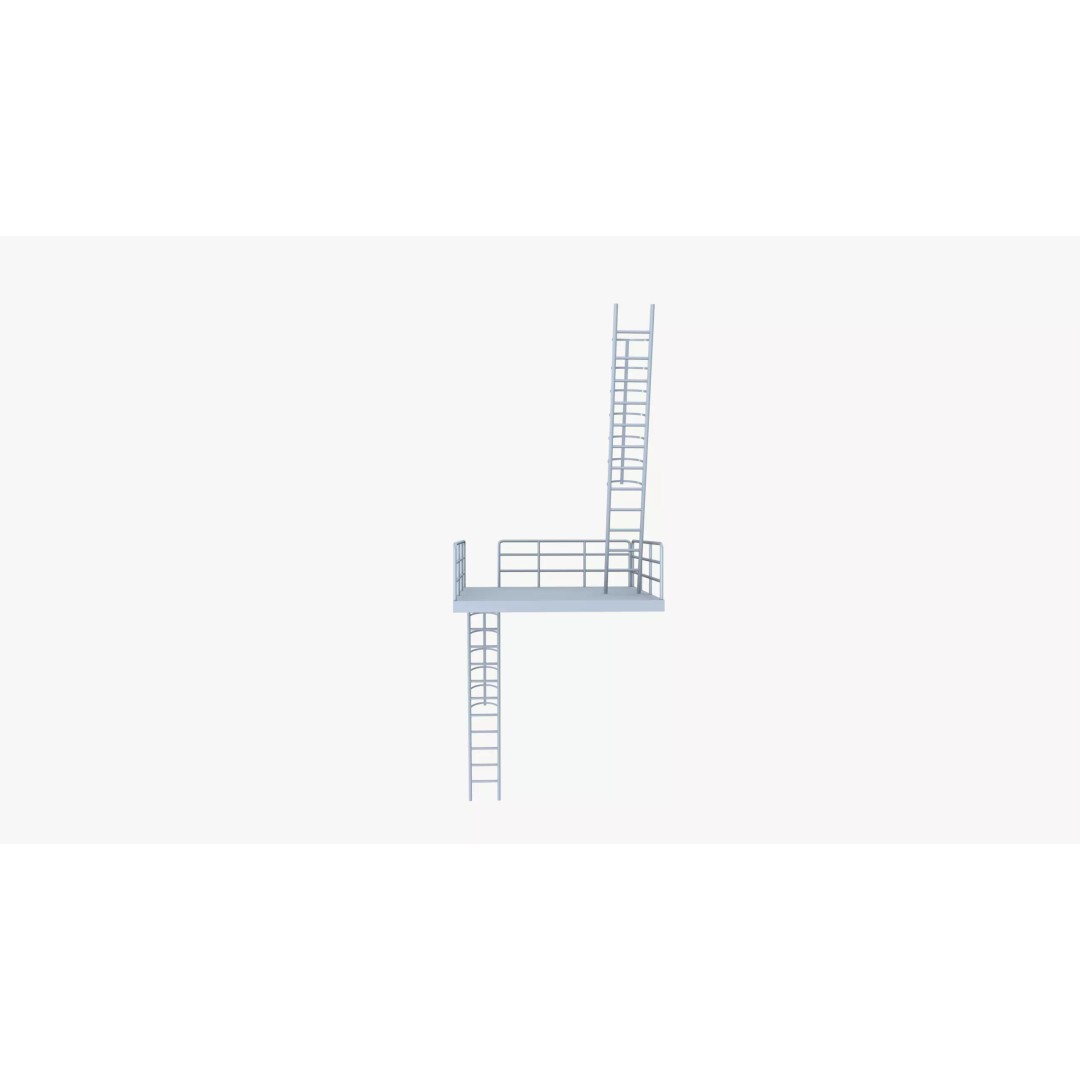 Staircase 3D Model – Modern Design with PBR Textures, FBX - View 9
