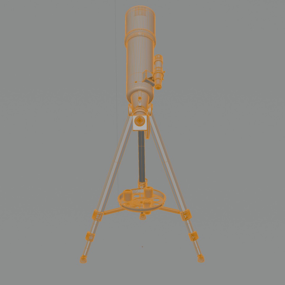 80mm Aperture 600mm AZ Mount Refractor Telescope 3D Model – Low Poly PBR Game Asset, FBX, OBJ