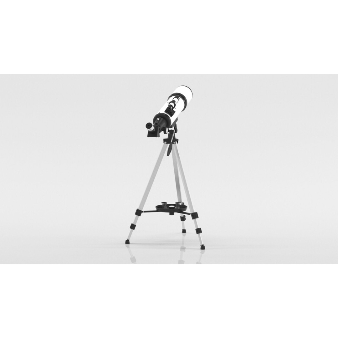 80mm Aperture 600mm AZ Mount Refractor Telescope 3D Model – Low Poly PBR Game Asset, FBX, OBJ - View 10