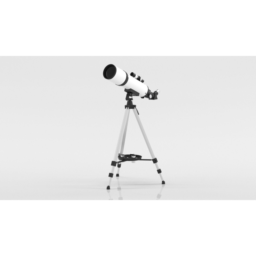 80mm Aperture 600mm AZ Mount Refractor Telescope 3D Model – Low Poly PBR Game Asset, FBX, OBJ - View 15