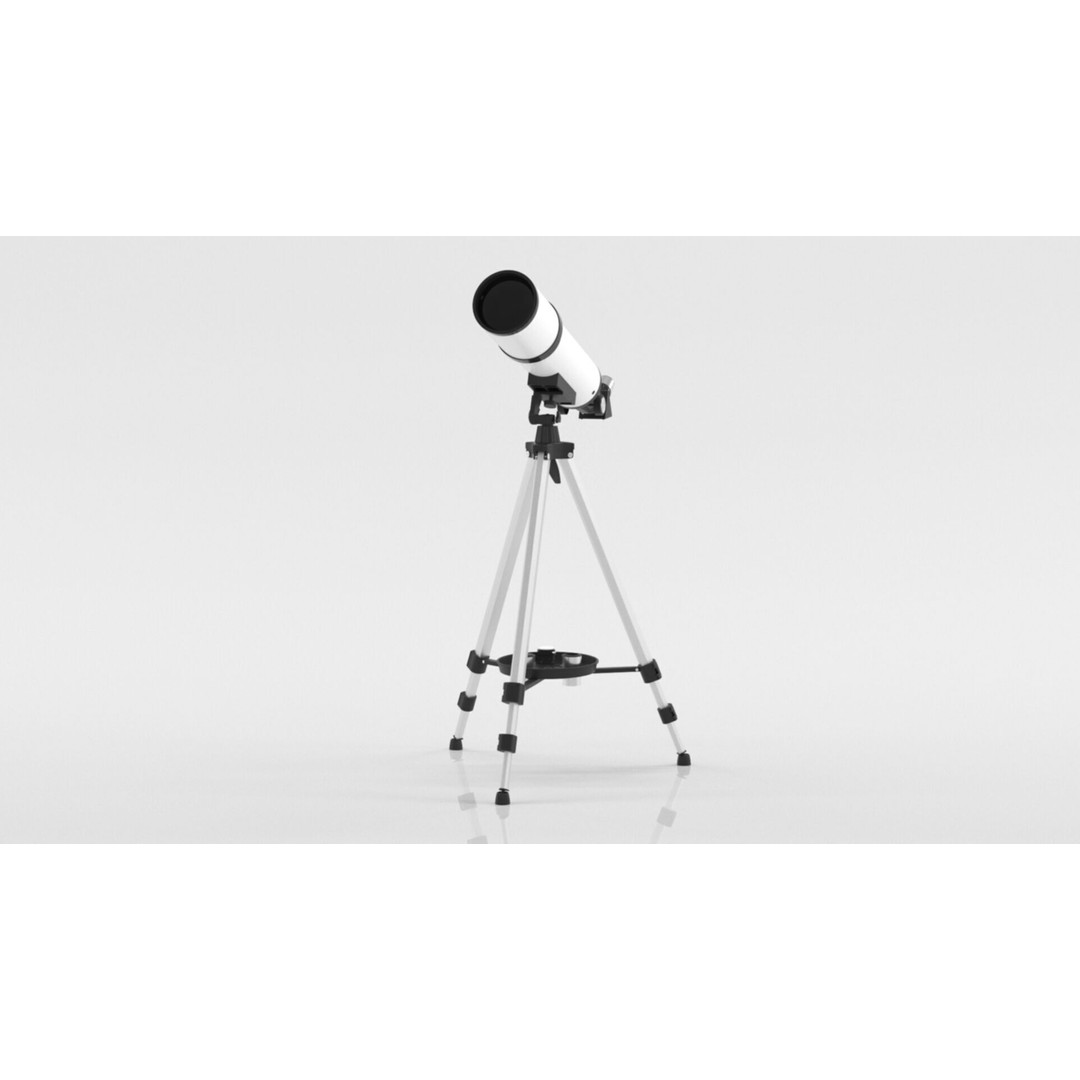 80mm Aperture 600mm AZ Mount Refractor Telescope 3D Model – Low Poly PBR Game Asset, FBX, OBJ - View 16