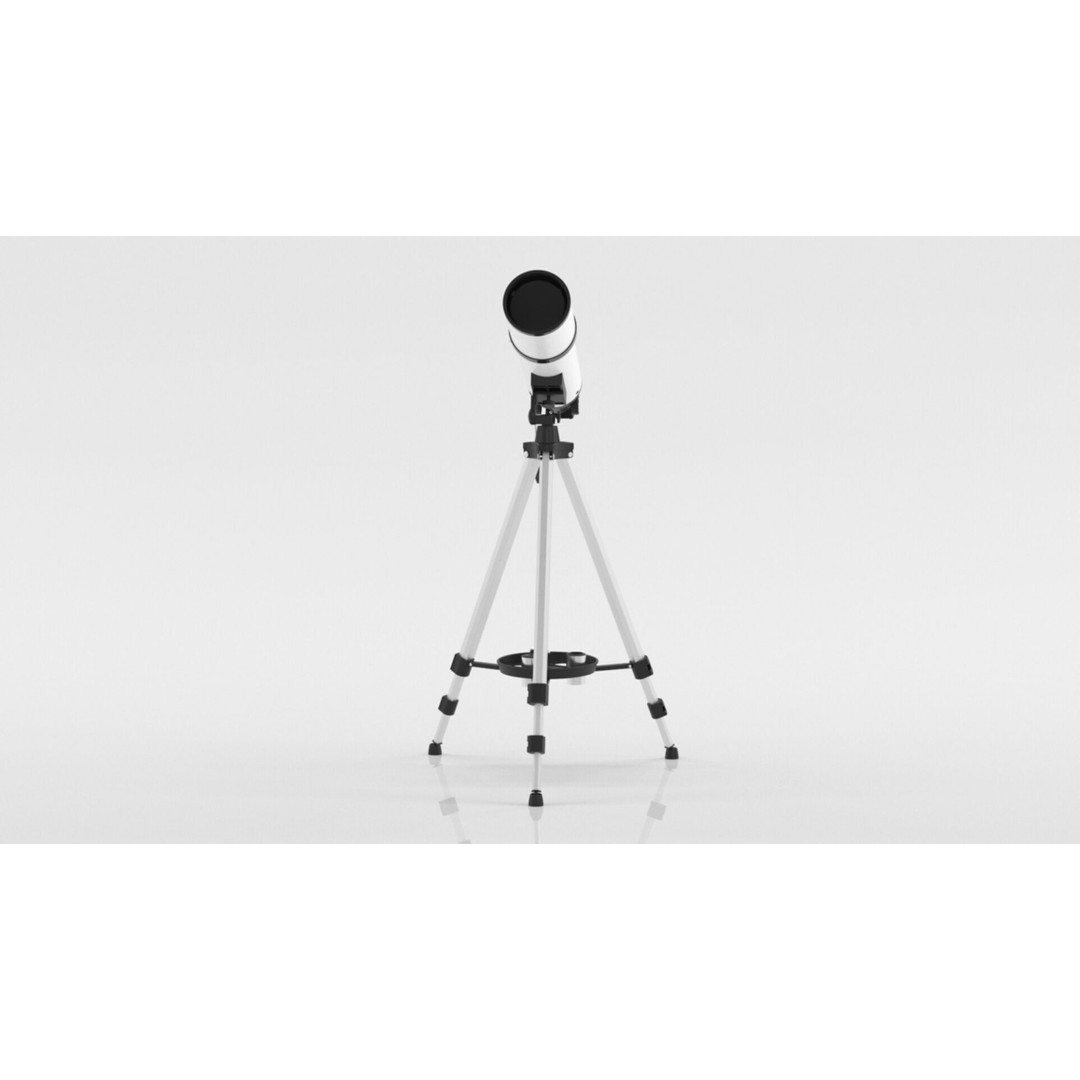 80mm Aperture 600mm AZ Mount Refractor Telescope 3D Model – Low Poly PBR Game Asset, FBX, OBJ - View 17
